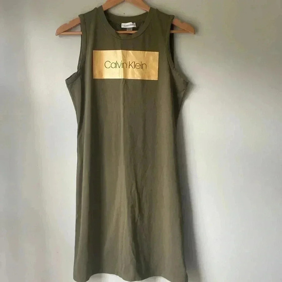 Calvin Klein Dresses & Skirts - Calvin Klein sleeveless olive green dress size M